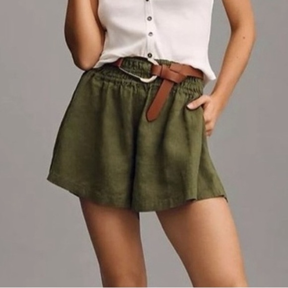 Anthropologie Pants - Anthropologie Somerset Linen Pull On Shorts Sz Medium